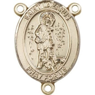 14kt Gold Filled Saint Lazarus Rosary Center Rosary Center Engraved Catholic Saint Jewelry