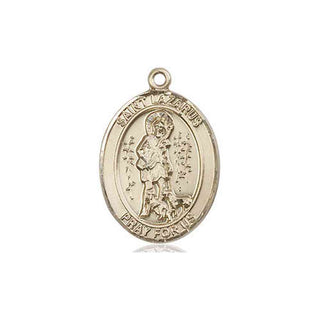 14kt Gold Filled Saint Lazarus Medal Engraved Catholic Saint Jewelry