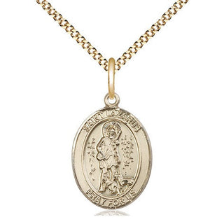 14kt Gold Filled Saint Lazarus Medal Religious Jewelry Engraved Catholic Saint Jewelry
