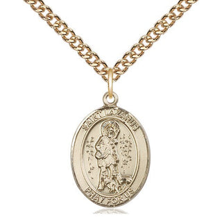 14kt Gold Filled Saint Lazarus Medal Religious Jewelry Engraved Catholic Saint Jewelry