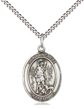 Pewter Saint Lazarus Medal Religious Jewelry Engraved Catholic Saint Jewelry