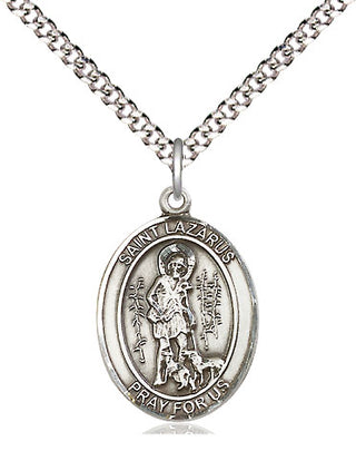 Pewter Saint Lazarus Medal Religious Jewelry Engraved Catholic Saint Jewelry