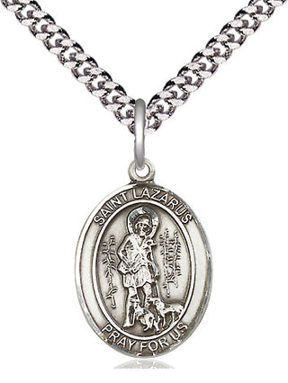 Pewter Saint Lazarus Medal Religious Jewelry Engraved Catholic Saint Jewelry