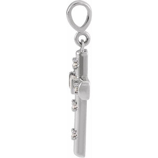 Sterling Silver 1/8 CTW Natural Diamond Cross Pendant