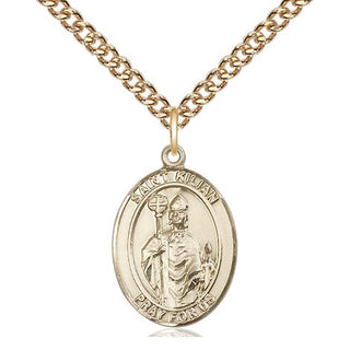 14kt Gold Filled Saint Kilian Medal Religious Jewelry Engraved Catholic Saint Jewelry