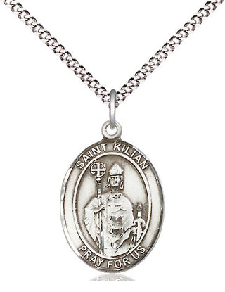 Pewter Saint Kilian Medal Religious Jewelry Engraved Catholic Saint Jewelry