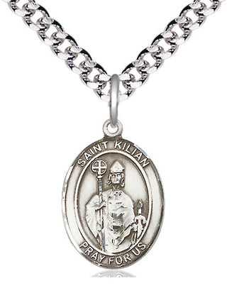 Pewter Saint Kilian Medal Religious Jewelry Engraved Catholic Saint Jewelry