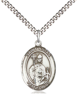Pewter Saint Kilian Medal Religious Jewelry Engraved Catholic Saint Jewelry