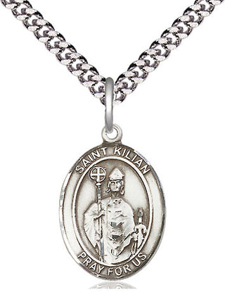 Pewter Saint Kilian Medal Religious Jewelry Engraved Catholic Saint Jewelry