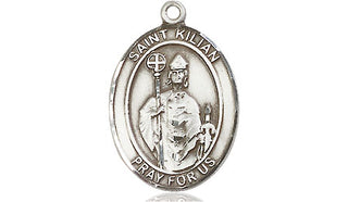 Sterling Silver Saint Kilian Medal Religious Jewelry Engraved Catholic Saint Jewelry