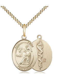 14kt Gold Filled Saint Luke the Apostle Medal Religious Jewelry