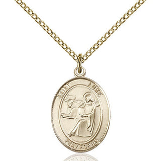 14kt Gold Filled Saint Luke the Apostle Medal Religious Jewelry