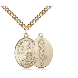 14kt Gold Filled Saint Luke the Apostle Medal Religious Jewelry