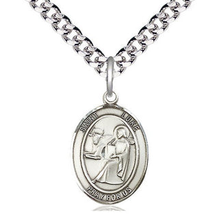 Pewter Saint Luke the Apostle Medal Religious Jewelry