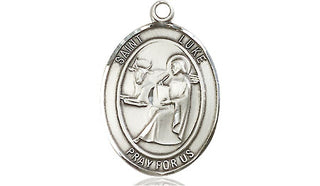 Sterling Silver Saint Luke the Apostle Medal Religious Jewelry
