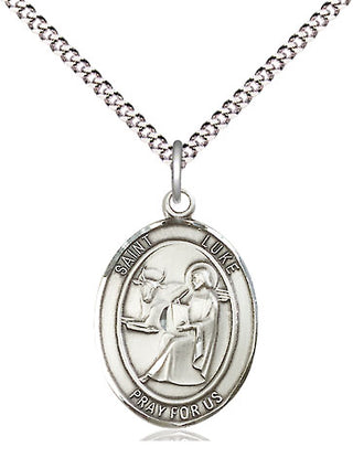 Sterling Silver Saint Luke the Apostle Medal Religious Jewelry