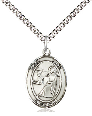 Sterling Silver Saint Luke the Apostle Medal Religious Jewelry