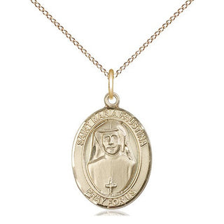 14kt Gold Filled Saint Maria Faustina Medal Religious Jewelry Engraved Catholic Saint Jewelry