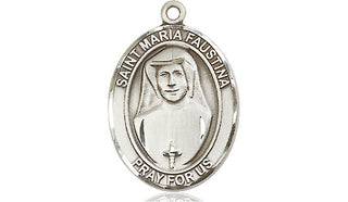 Pewter Saint Maria Faustina Medal Engraved Catholic Saint Jewelry