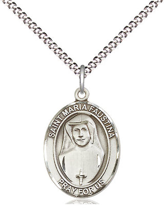 Sterling Silver Saint Maria Faustina Medal Religious Jewelry Engraved Catholic Saint Jewelry