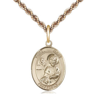 14kt Gold Filled Saint Mark the Evangelist Medal Religious Jewelry Engraved Catholic Saint Jewelry