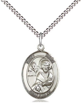 Pewter Saint Mark the Evangelist Medal Religious Jewelry Engraved Catholic Saint Jewelry