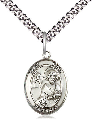 Pewter Saint Mark the Evangelist Medal Religious Jewelry Engraved Catholic Saint Jewelry