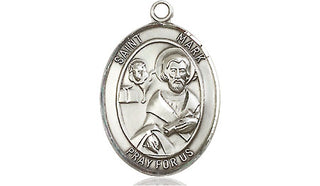 Sterling Silver Saint Mark the Evangelist Medal Religious Jewelry Engraved Catholic Saint Jewelry