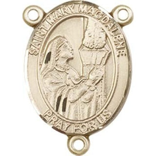 14kt Gold Filled Saint Mary Magdalene Rosary Center Rosary Center Engraved Catholic Saint Jewelry