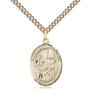 14kt Gold Saint Mary Magdalene Medal Engraved Catholic Saint Jewelry