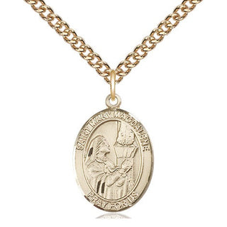 14kt Gold Saint Mary Magdalene Medal Engraved Catholic Saint Jewelry