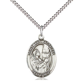 Pewter Saint Mary Magdalene Medal Religious Jewelry Engraved Catholic Saint Jewelry