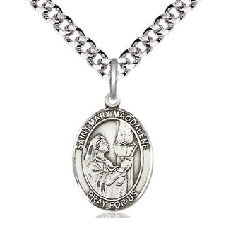 Pewter Saint Mary Magdalene Medal Religious Jewelry Engraved Catholic Saint Jewelry