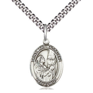Pewter Saint Mary Magdalene Medal Religious Jewelry Engraved Catholic Saint Jewelry
