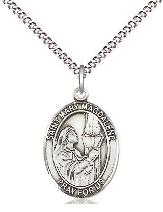 Sterling Silver Saint Mary Magdalene Medal Religious Jewelry Engraved Catholic Saint Jewelry