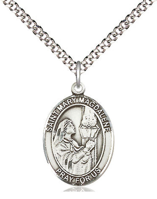 Sterling Silver Saint Mary Magdalene Medal Religious Jewelry Engraved Catholic Saint Jewelry