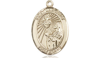14kt Gold Filled Saint Margaret Mary Alacoque Medal Engraved Catholic Saint Jewelry
