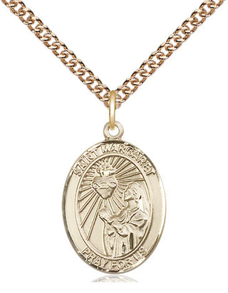 14kt Gold Filled Saint Margaret Mary Alacoque Medal Religious Jewelry Engraved Catholic Saint Jewelry