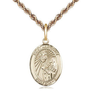 14kt Gold Filled Saint Margaret Mary Alacoque Medal Religious Jewelry Engraved Catholic Saint Jewelry