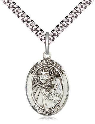 Pewter Saint Margaret Mary Alacoque Medal Religious Jewelry Engraved Catholic Saint Jewelry