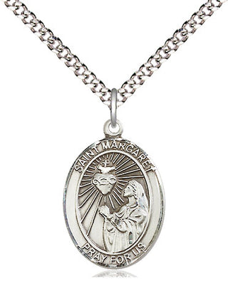 Pewter Saint Margaret Mary Alacoque Medal Religious Jewelry Engraved Catholic Saint Jewelry
