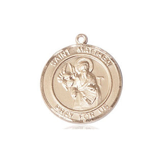 14kt Gold Filled Saint Matthew the Apostle Medal Engraved Catholic Saint Jewelry