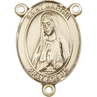 14kt Gold Filled Saint Martha Rosary Center Rosary Center Engraved Catholic Saint Jewelry