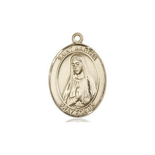 14kt Gold Filled Saint Martha Medal Engraved Catholic Saint Jewelry