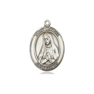 Pewter Saint Martha Medal Engraved Catholic Saint Jewelry