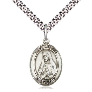 Pewter Saint Martha Medal Religious Jewelry Engraved Catholic Saint Jewelry
