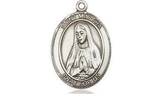 Sterling Silver Saint Martha Medal Religious Jewelry Engraved Catholic Saint Jewelry