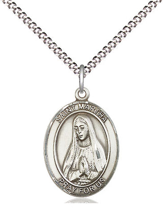 Sterling Silver Saint Martha Medal Religious Jewelry Engraved Catholic Saint Jewelry
