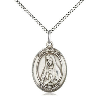 Sterling Silver Saint Martha Medal Religious Jewelry Engraved Catholic Saint Jewelry