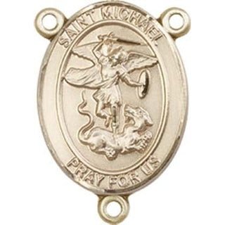 14kt Gold Filled Saint Michael the Archangel Rosary Center Rosary Center Engraved Catholic Saint Jewelry